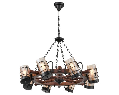 Подвесная люстра Velante 561-703-08 дуб, черный E27 8*40Вт