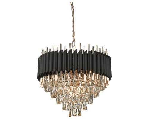 Хрустальная люстра Wertmark WE138.12.023 Cartuccia E14 40 Вт черный, белое золото