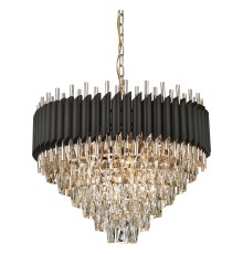 Хрустальная люстра Wertmark WE138.15.023 Cartuccia E14 40 Вт черный, белое золото