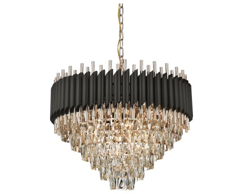 Хрустальная люстра Wertmark WE138.15.023 Cartuccia E14 40 Вт черный, белое золото