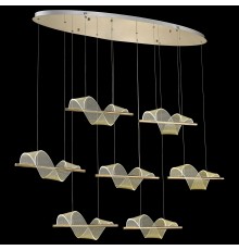 Люстра подвесная светодиодная Wertmark WE452.07.323 HILDA LED 7*14 Вт золото 3200К