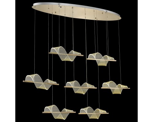 Люстра подвесная светодиодная Wertmark WE452.07.323 HILDA LED 7*14 Вт золото 3200К