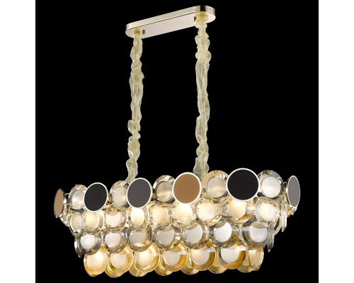 Подвесная люстра Wertmark WE141.12.303 Oriella E14 40 Вт белое золото, прозрачный, янтарный, разноцветный
