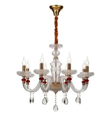Хрустальная люстра Wertmark WE181.08.303 Ludmila золото, красный