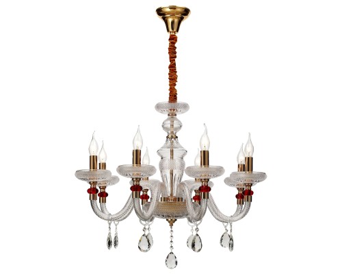 Хрустальная люстра Wertmark WE181.08.303 Ludmila золото, красный