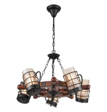 Подвесная люстра Velante 561-703-05 дуб, черный E27 5*40Вт