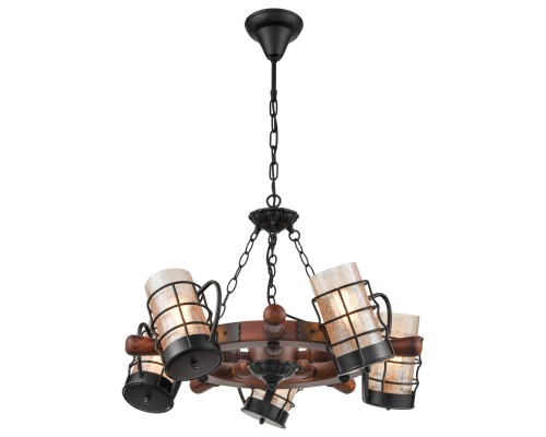 Подвесная люстра Velante 561-703-05 дуб, черный E27 5*40Вт