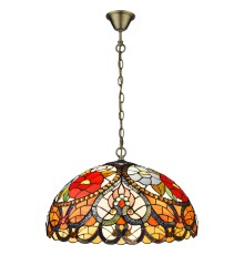 Подвесная люстра Тиффани Velante 827-806-03 бронза E27 3*60Вт