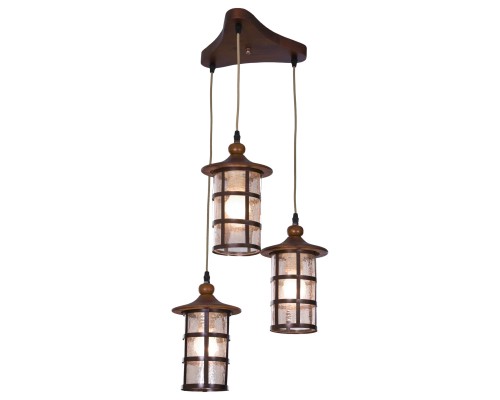 588-706-03 VELANTE Деревянный стиль светильник подвесной, E27, 3x60W