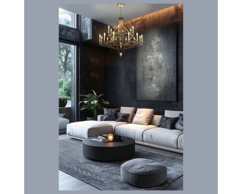 Подвесная люстра Wertmark WE246.18.503 Frida латунь, черный E14 40 Вт