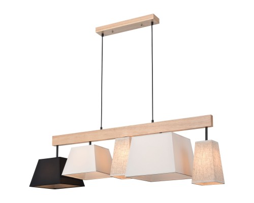 267-713-05 VELANTE Деревянный стиль светильник подвесной, E27, 5x40W