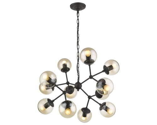 Подвесная люстра Wertmark WE236.12.023 Bolita E27 60 Вт черный, янтарный