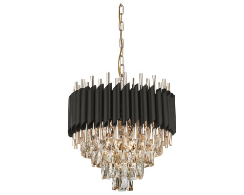 Хрустальная люстра Wertmark WE138.09.023 Cartuccia E14 40 Вт черный, белое золото