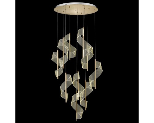 Люстра подвесная светодиодная Wertmark WE452.10.303 HILDA LED 10*14 Вт золото 3200К