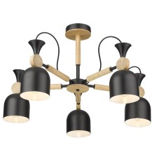 Люстра потолочная Velante 225-023-05 черный, сосна 5*40Вт