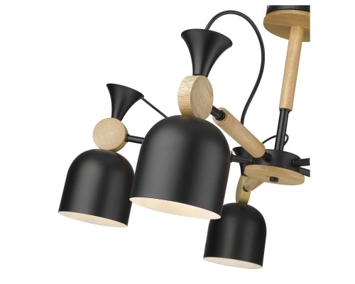 Люстра потолочная Velante 225-023-05 черный, сосна 5*40Вт