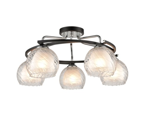 Потолочная люстра Velante 234-107-05 черный, хром E27 5*60Вт