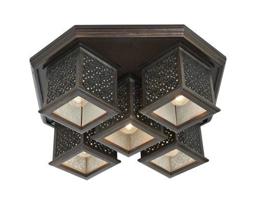 594-727-05 VELANTE Деревянный стиль светильник потолочный, E27, 5x40W