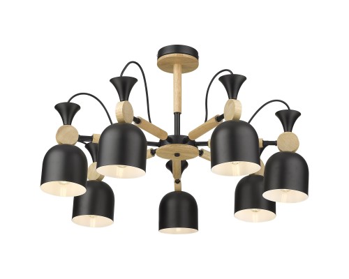 Люстра потолочная Velante 225-023-07 черный, сосна 7*40Вт