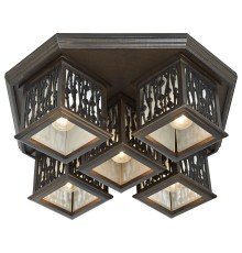 593-727-05 VELANTE Деревянный стиль светильник потолочный, E27, 5x40W