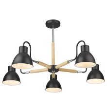 Люстра потолочная Velante 230-023-05 черный, сосна 5*40Вт