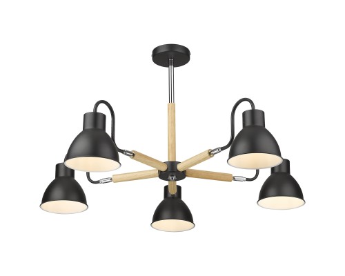 Люстра потолочная Velante 230-023-05 черный, сосна 5*40Вт