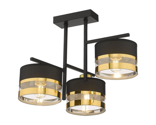 Потолочная люстра Velante 294-307-03 черный, золотистый E27 3*40Вт