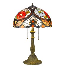 Настольная лампа Тиффани Velante 827-804-02 бронза E27 2*60Вт