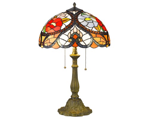 Настольная лампа Тиффани Velante 827-804-02 бронза E27 2*60Вт