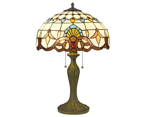 Настольная лампа Тиффани Velante 830-804-02 бронза E27 2*60Вт