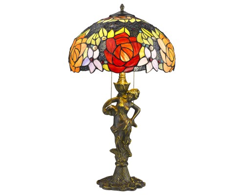 Настольная лампа Тиффани Velante 828-804-02 бронза E27 2*60Вт