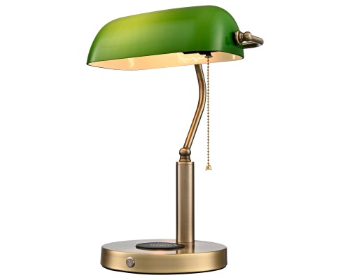 323-504-01 VELANTE Настольная лампа с беспроводной зарядкой+ USB E27, 60W