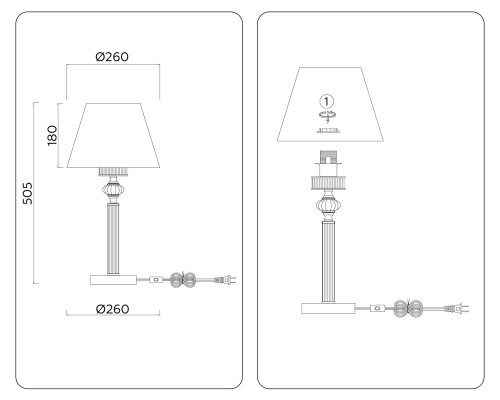 Настольная лампа E14*1 D260*505 LH71007 AMBRELLA LIGHT AMBRELLA LIGHT