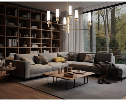 Потолочный светильник с мрамором E14*6 D1050*550 LH53251 AMBRELLA LIGHT AMBRELLA LIGHT