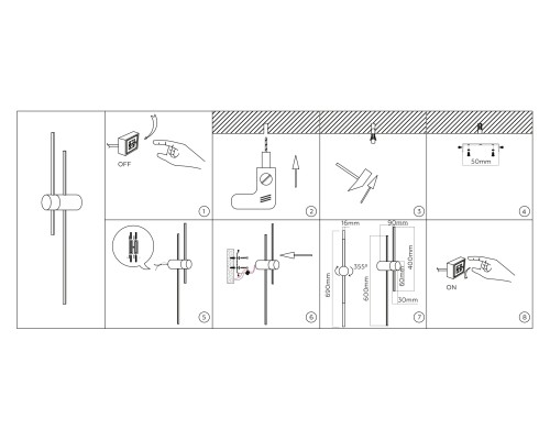 Настенный поворотный светодиодный светильник 2700K 13Вт 690*60*120 FL75871 AMBRELLA LIGHT AMBRELLA LIGHT