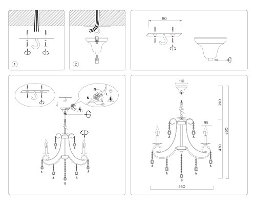 Подвесной светильник E14*3 D550*470 TR4915 AMBRELLA LIGHT AMBRELLA LIGHT