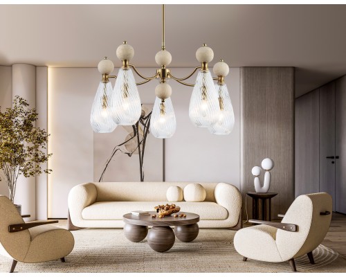Потолочный светильник с травертином E14*5 D675*345 LH53286 AMBRELLA LIGHT AMBRELLA LIGHT