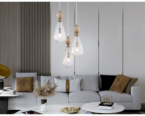 Подвесной светильник с травертином E14*3 D335*790 LH53284 AMBRELLA LIGHT AMBRELLA LIGHT