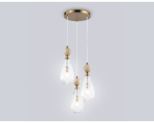 Подвесной светильник с травертином E14*3 D335*790 LH53284 AMBRELLA LIGHT AMBRELLA LIGHT
