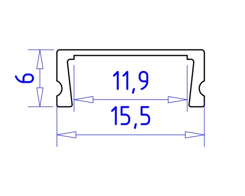 Алюминиевый профиль накладной 15.5*6 Черный, 2 м GP1700BK AMBRELLA LIGHT AMBRELLA LIGHT