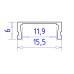 Алюминиевый профиль накладной 15.5*6 Черный, 2 м GP1700BK AMBRELLA LIGHT AMBRELLA LIGHT