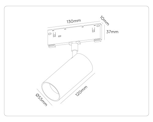 Трековый акцентный светильник DIP-3CCT 3000-6000K 18Вт 24° D55*120 GL2309 AMBRELLA LIGHT AMBRELLA LIGHT