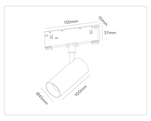 Трековый акцентный светильник DIP-3CCT 3000-6000K 12Вт 24° D45*100 GL2304 AMBRELLA LIGHT AMBRELLA LIGHT