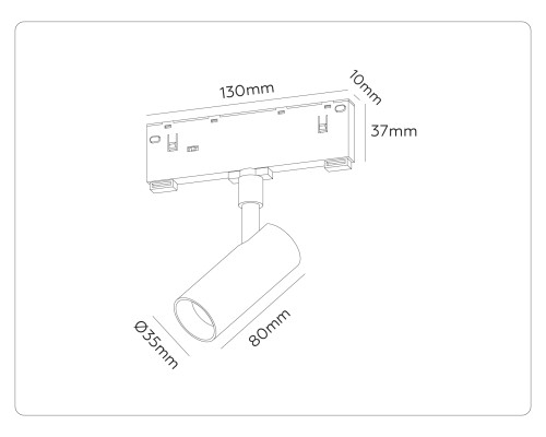 Трековый акцентный светильник DIP-3CCT 3000K-6000K 6Вт 24° D35*80 GL2300 AMBRELLA LIGHT AMBRELLA LIGHT