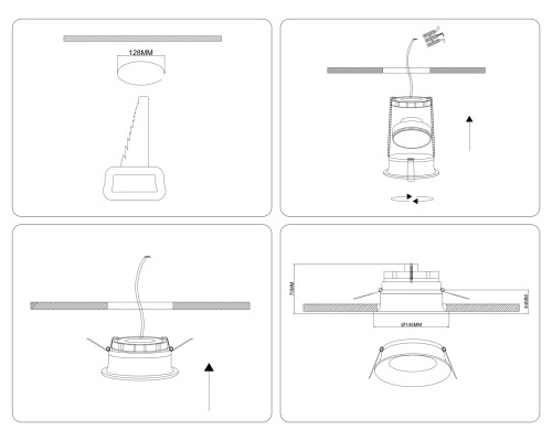 Встраиваемый точечный светильник 1*GX70 D145*44 TU51812 AMBRELLA LIGHT AMBRELLA LIGHT