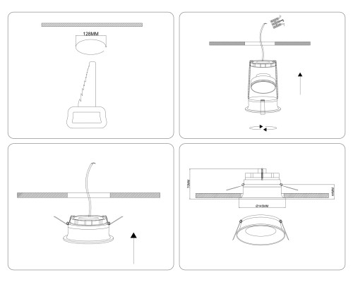 Встраиваемый точечный светильник 1*GX70 D145*44 TU51813 AMBRELLA LIGHT AMBRELLA LIGHT
