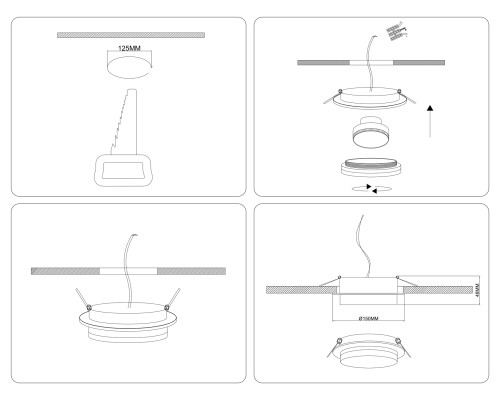 Встраиваемый точечный светильник 1*GX70 D150*48 TU5214 AMBRELLA LIGHT AMBRELLA LIGHT