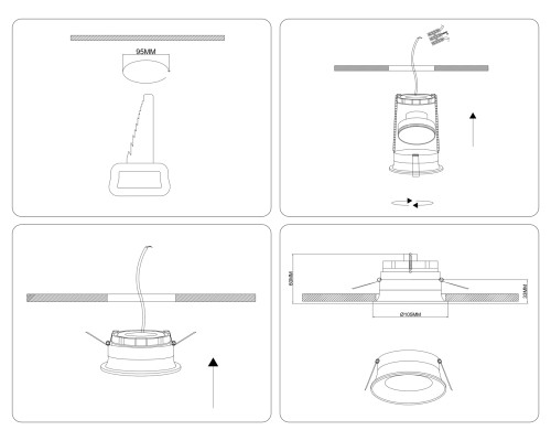 Встраиваемый точечный светильник 1*GX53 IP44 D105*33 TN6759 AMBRELLA LIGHT AMBRELLA LIGHT