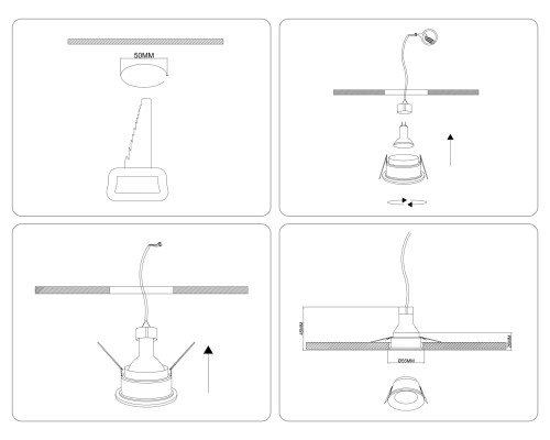 Встраиваемый точечный светильник MR11 1*GU5.3 D55*26 TS51810 AMBRELLA LIGHT AMBRELLA LIGHT