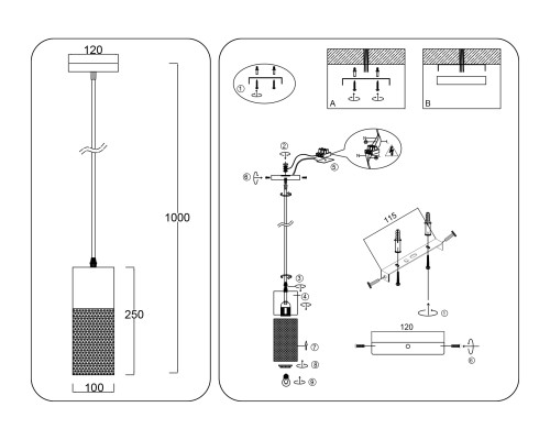 Подвесной светильник E27*1 D100*1000 TR8498 AMBRELLA LIGHT AMBRELLA LIGHT